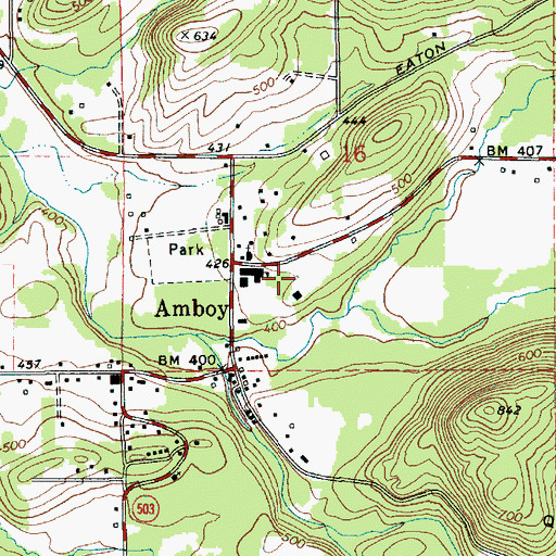 Topographic Map of Amboy Middle School, WA