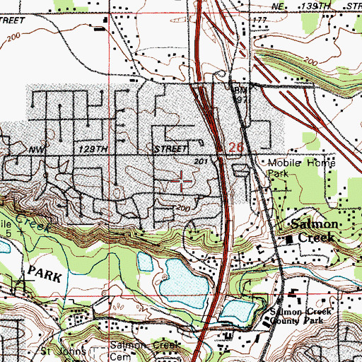 Topographic Map of Salmon Creek Elementary School, WA