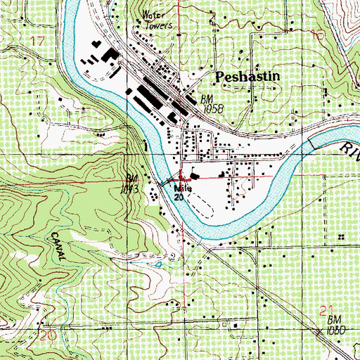 Topographic Map of Peshastin Dryden Elementary School, WA