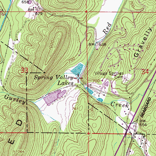 Topographic Map of Red Valley Branch, AL