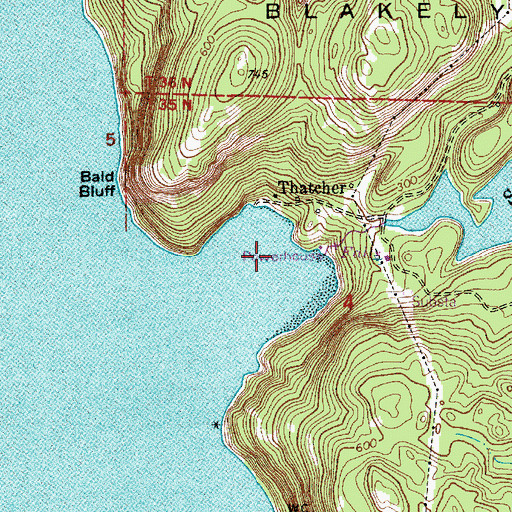 Topographic Map of Thatcher Bay, WA