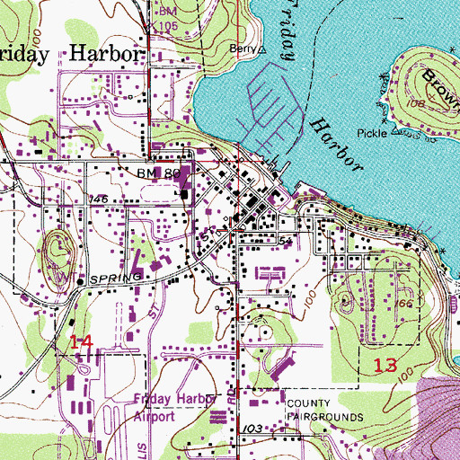 Topographic Map of Old American Legion Hall, WA