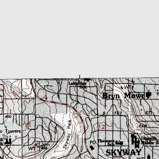 Topographic Map of Lakeridge Elementary School, WA