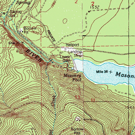 Topographic Map of Masonry Dam, WA