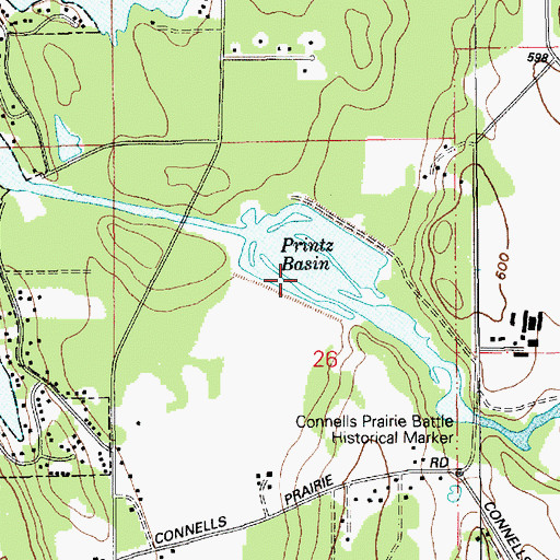 Topographic Map of Printz Basin South Dike Dam, WA