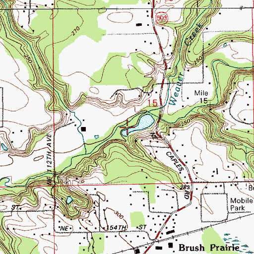 Topographic Map of Salmon Creek Pond, WA