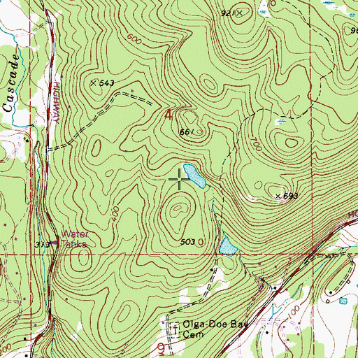 Topographic Map of Boyd Middle Reservoir, WA