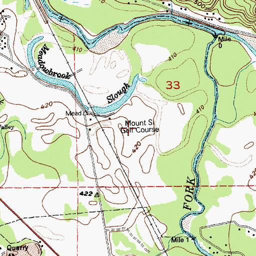 Topographic Map of Mount Si Golf Course, WA