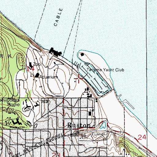 Topographic Map of Tacoma Yacht Club, WA