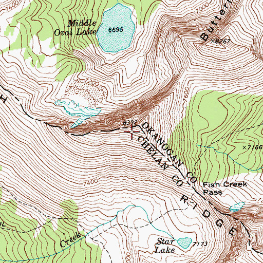 Topographic Map of Courtney Peak, WA
