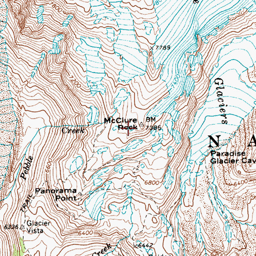 Topographic Map of McClure Rock, WA