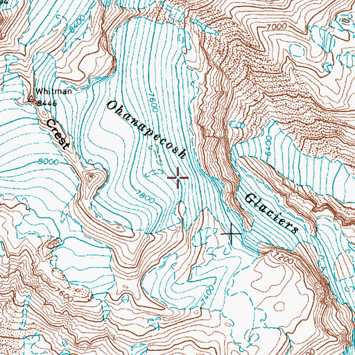Topographic Map of Ohanapecosh Glacier, WA