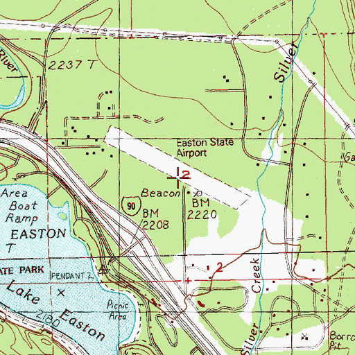 Topographic Map of Easton State Airport, WA