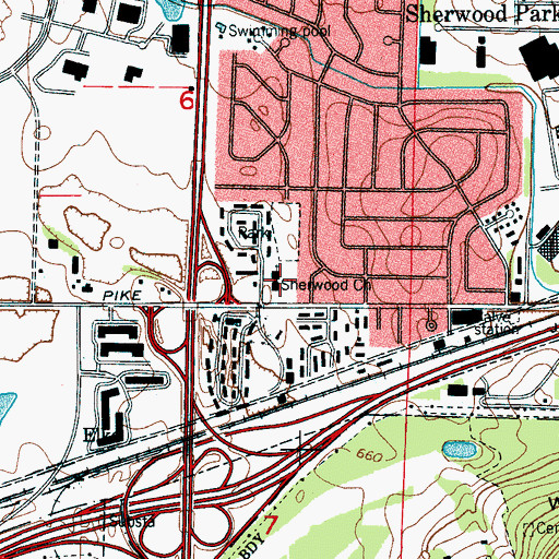 Topographic Map of Sherwood Baptist Church, AL
