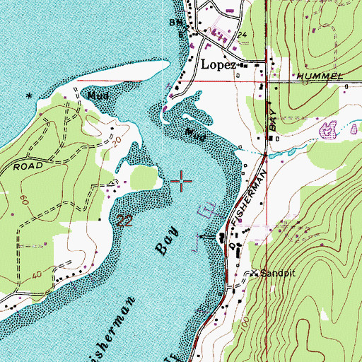 Topographic Map of Fishermans Bay Seaplane Base, WA