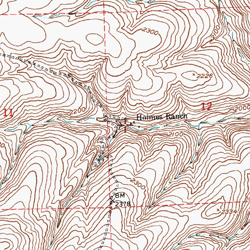 Topographic Map of Holmes Ranch, WA