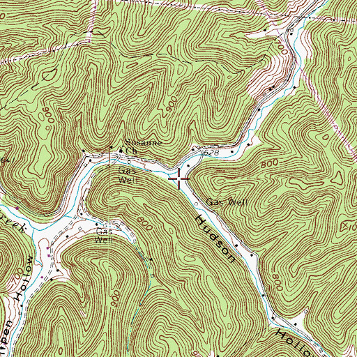 Topographic Map of Hudson Hollow, WV
