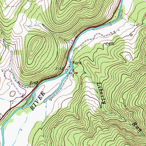 Topographic Map of Liberty Run, WV