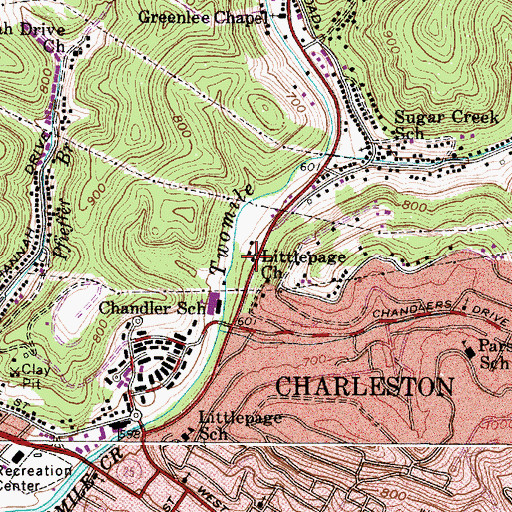 Topographic Map of Littlepage Church, WV