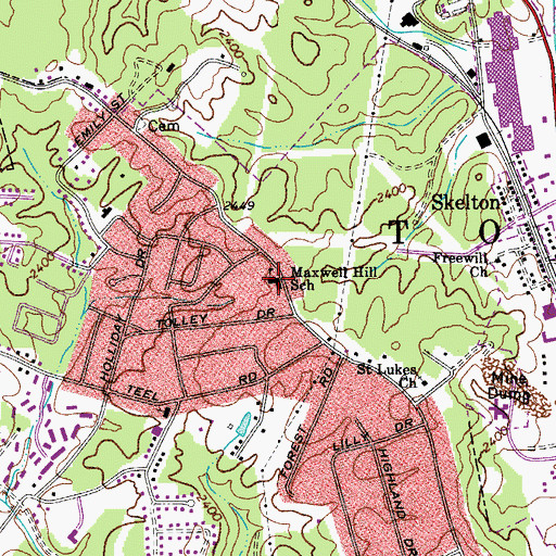 Topographic Map of Maxwell Hill Elementary School, WV