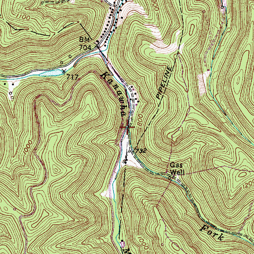 Topographic Map of Middlelick Branch, WV