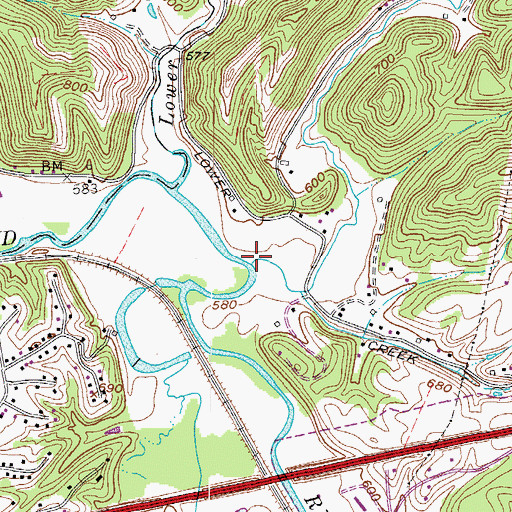 Topographic Map of Mill Creek, WV