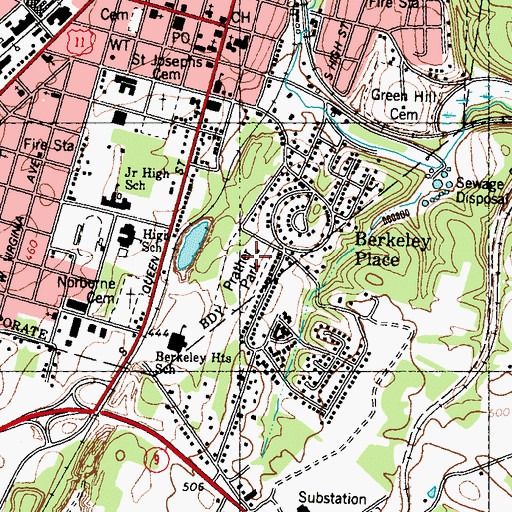 Topographic Map of Charlotte Prather Park, WV