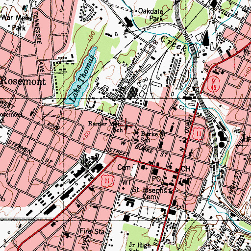 Topographic Map of Ramer Memorial School (historical), WV
