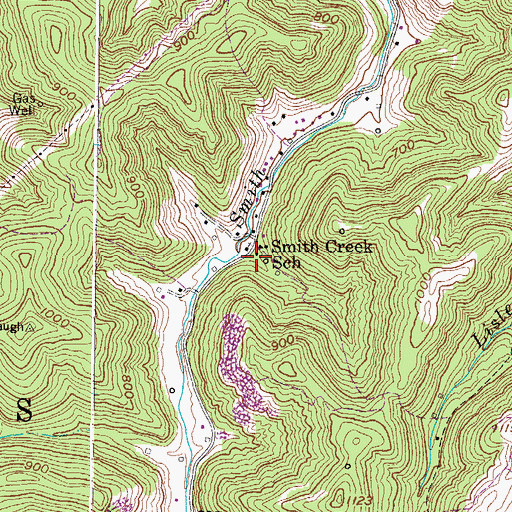 Topographic Map of Smith Creek School (historical), WV