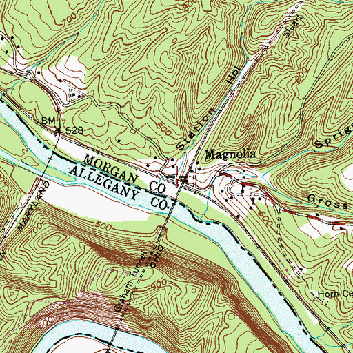 Topographic Map of Station Hollow, WV
