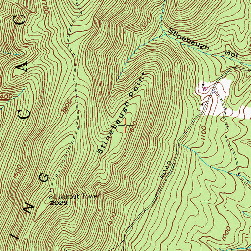 Topographic Map of Stinebaugh Point, WV