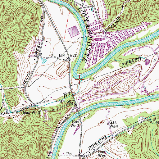 Topographic Map of Swamp Branch, WV