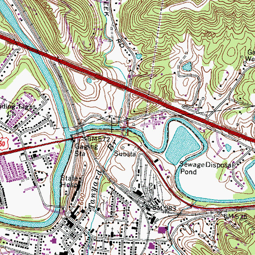 Topographic Map of Tanyard Branch, WV