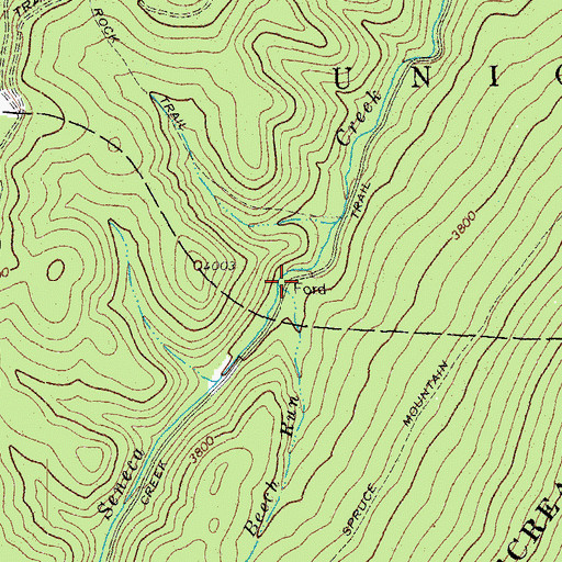 Topographic Map of Beech Run, WV