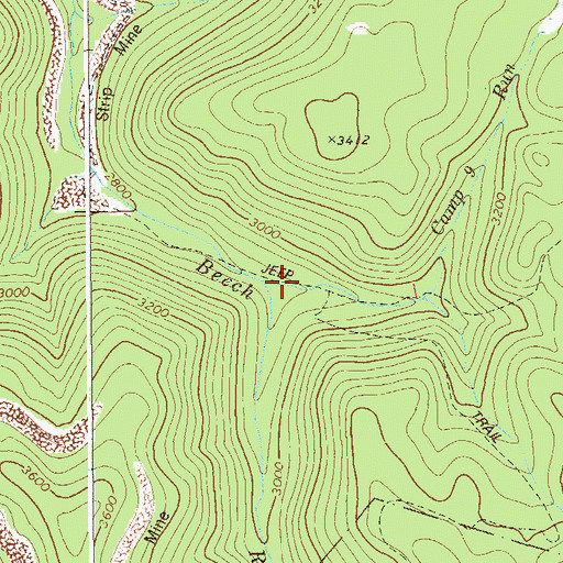 Topographic Map of Camp 9 Run, WV