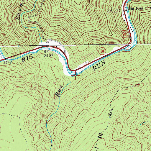 Topographic Map of Cold Spring Run, WV