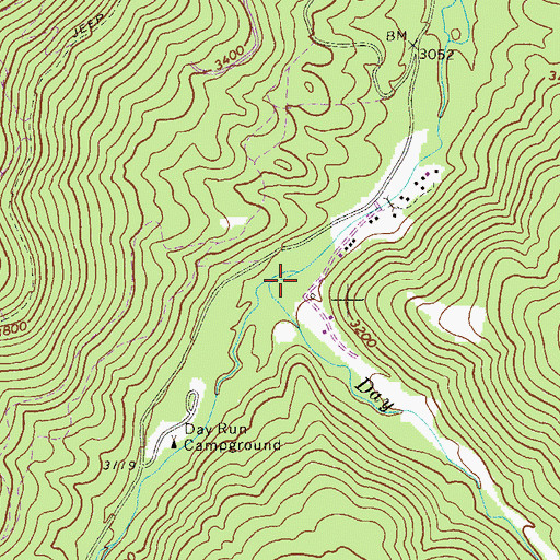 Topographic Map of Day Run, WV