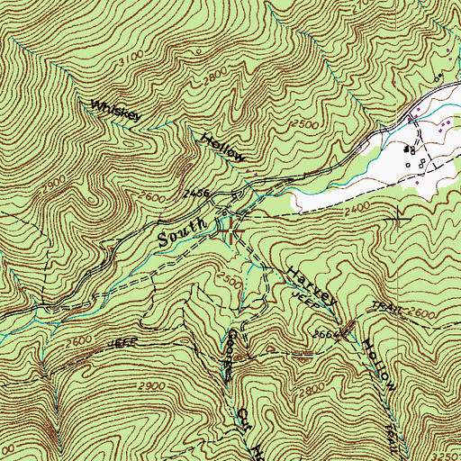 Topographic Map of Harvey Hollow, WV