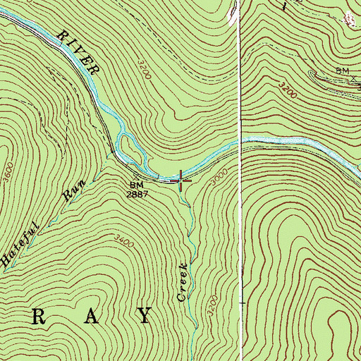 Topographic Map of Kens Creek, WV