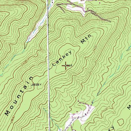 Topographic Map of Lankey Mountain, WV