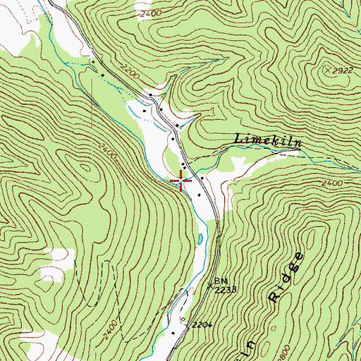 Topographic Map of Limekiln Run, WV