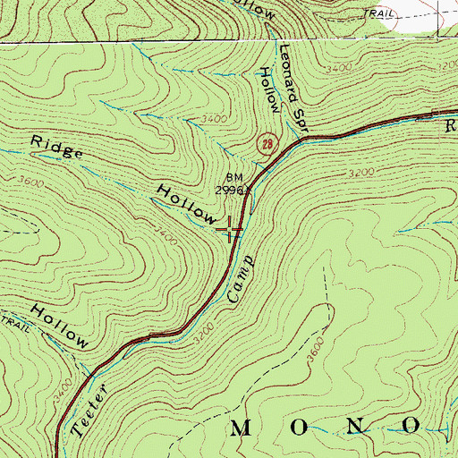 Topographic Map of Middle Ridge Hollow, WV