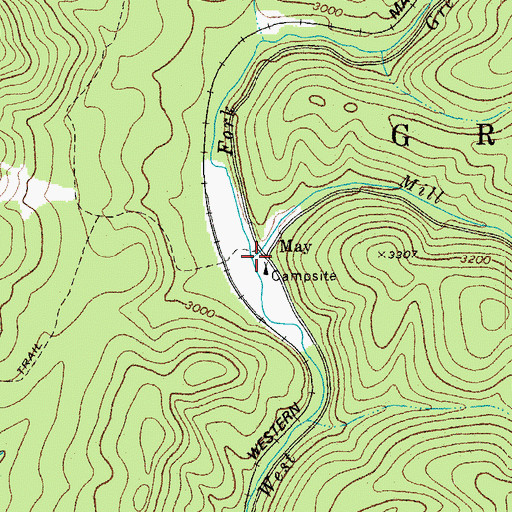 Topographic Map of Mill Run, WV