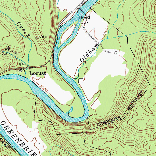 Topographic Map of Oldham Run, WV