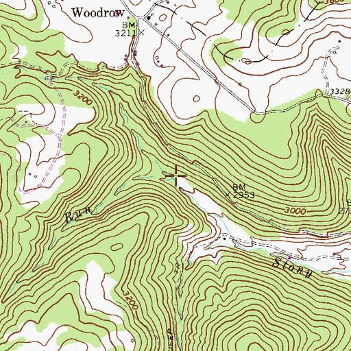 Topographic Map of Pigeon Run, WV