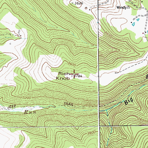 Topographic Map of Rich Knob, WV
