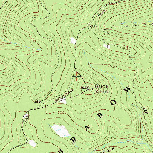 Topographic Map of Rich Mountain Trail, WV