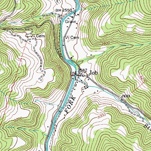 Topographic Map of Stinking Run, WV