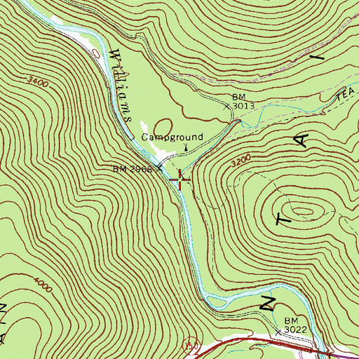 Topographic Map of Tea Creek, WV