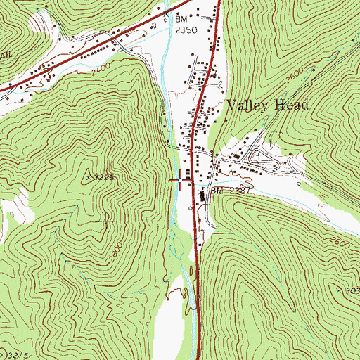 Topographic Map of Windy Run, WV